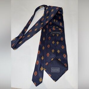 Sartori Navy Patterned Silk Tie